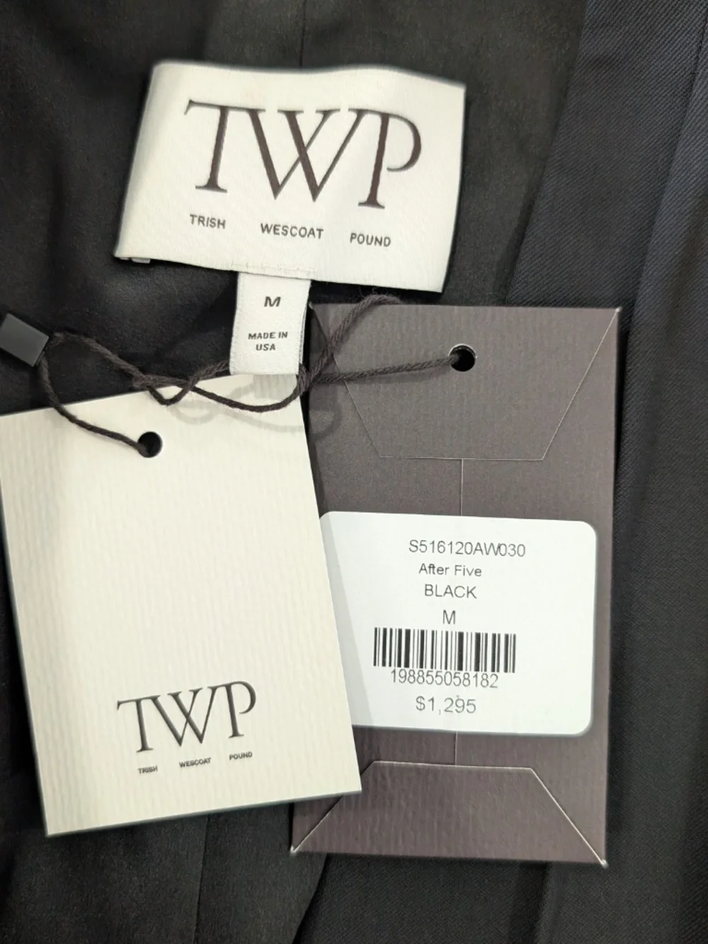TWP After Five Collarless Blazer Black Virgin Wool Silk Lining Sz M NWT $1295 - Picture 5 of 12